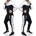 thumbnail image 1 of Casual Fashion Winter Sweatsuit Garments Manufacturers Warm Thick Sportswear Set Training Wear Set (as1, alpha, l, regular, regular, Black-White), 1 of 1