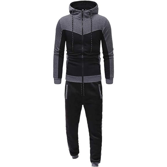 Casual Fashion Winter Sweatsuit Garments Manufacturers Warm Thick Sportswear Set Training Wear Set (as1, alpha, l, regular, regular, Black)