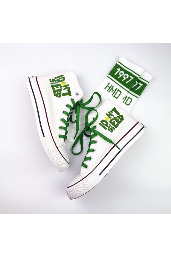 Casual Fashionable High-top Canvas Shoes | Smile Face Sports Shoes | Anti-slip Wear-resistant Adult Student Skateboard Shoes