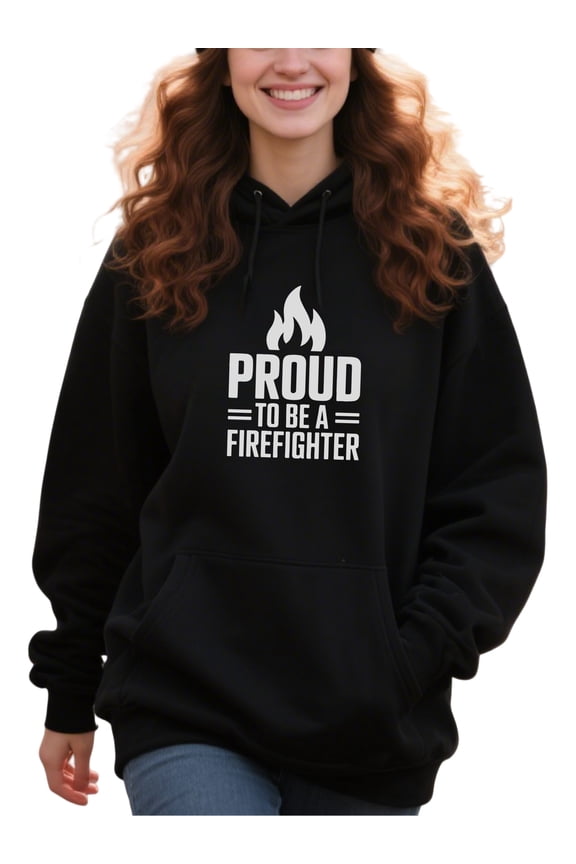 Casual Firefighter Hoodie for Men and Women, Unisex Pullover Hooded Sweatshirt, Comfortable Cotton Poly Blend, Casual Everyday Wear