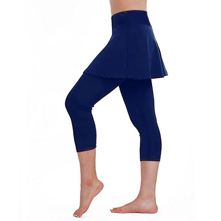 Casual Fitness Culottes Tennis Pants Cropped Sports Women's Leggings Skirt  Pants Girls Yoga Pants with Pockets Size 7-8 Womens Yoga Pants with Phone