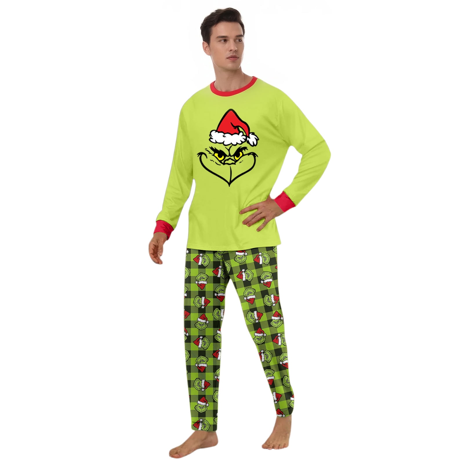 Casual Fitted Grínch Lounge Sets for Women & Family, Christmas Pajamas ...