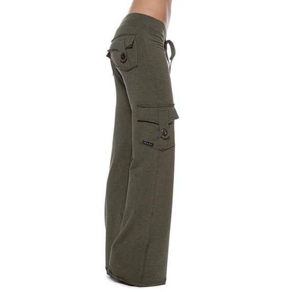 Casual Flared Sweatpant Trousers for Women Ladies Plus Size High Waisted Jogging Running Sports Fitness Pants with Pockets Oversized Bootcut Yoga Pants