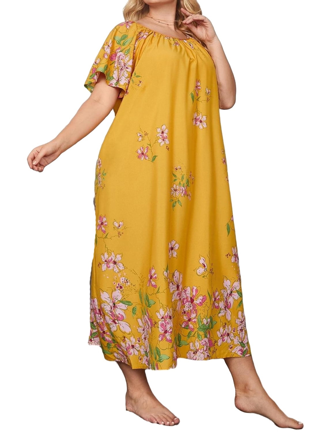 Yellow Puzzle Heart Full Sleeves Printed Nightwear