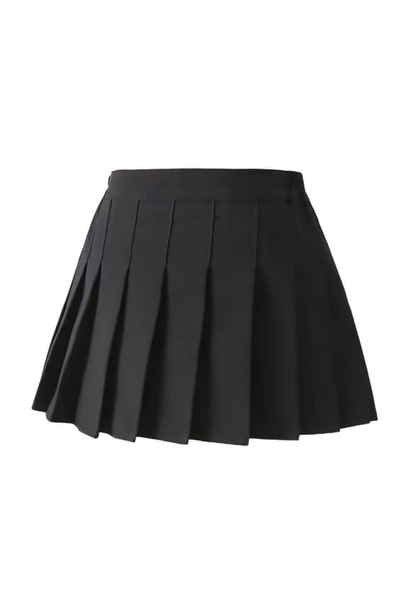 Casual Flowy Shorts Clearance Big Girls High Waisted A-Line Pleated Summer Tennis School Skirt Uniform Short Skirts New Black 8 Years