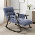 thumbnail image 1 of Casual Folding Rocking Chair upholstered, Lounge Rocking Chair Adjustable high Back and Foot Rest,Side Pockets Placed in Living Room Bedroom Balcony, 1 of 7