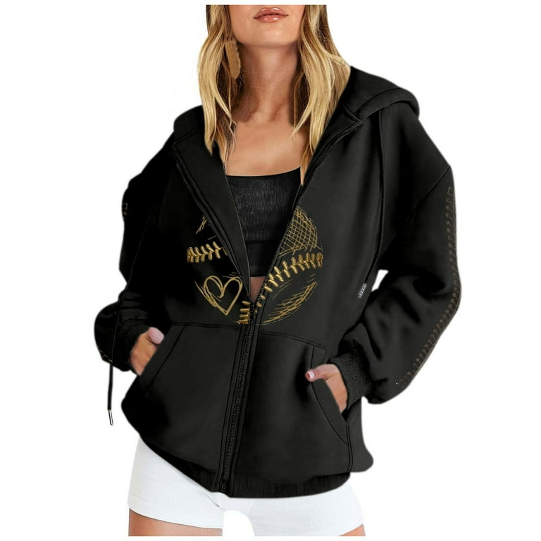 Casual Football Fan Hoodie – Women's Plush Long Sleeve Pullover