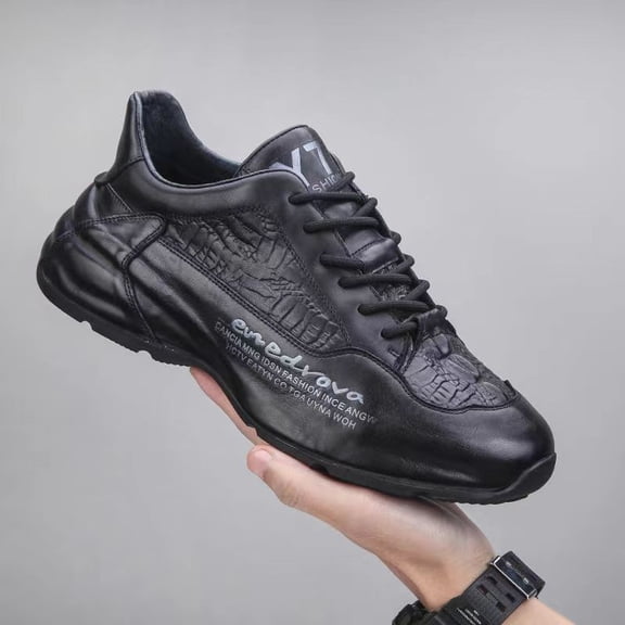 Casual Footwear for Men with Thick Soles - Trendy Closed-Toe Low-Top Shoes