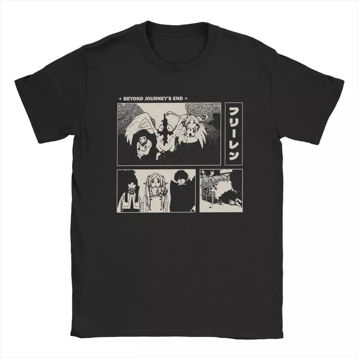 Anime Frieren T-Shirt Für Männer & Frauen - Baumwolle Mit Character Print