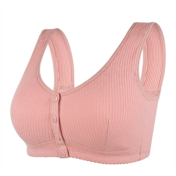 Casual Front Button Shaping Cup Shoulder Strap Underwire Bra Plus Size Extra-Elastic Wirefree