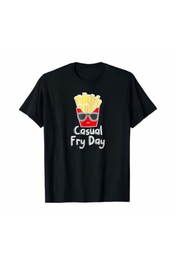 Casual Fry Day French Fries Friday Graphic T-Shirt, Size S-5XL