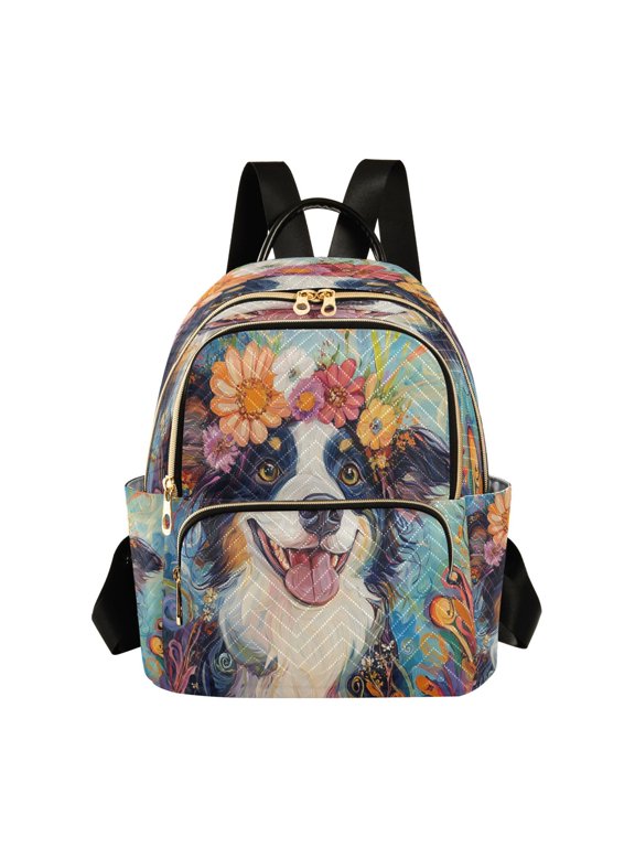Casual Fun Blossom Dog Backpack for School,College and Travel, Water Resistant Bookbag,