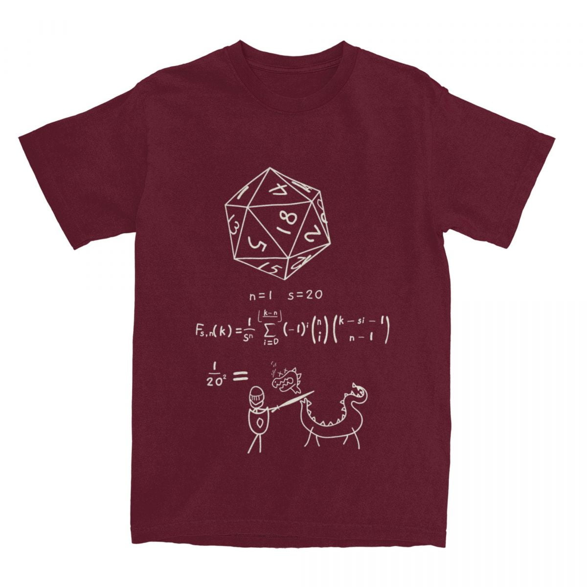 Casual Game Dnd Science Of 20 Sided Dice D20 T Shirt Men Women's Cotton ...