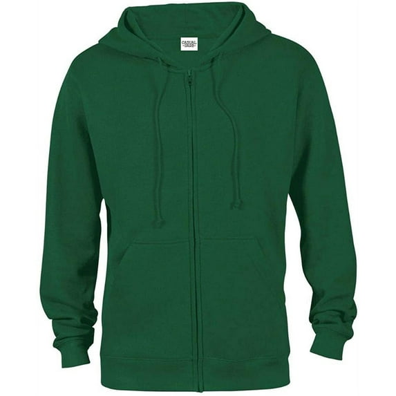 Casual Garb Fleece Hoodies for Men Heather Heavyweight Full Zip Hoodie Hooded Sweatshirt Forest Large