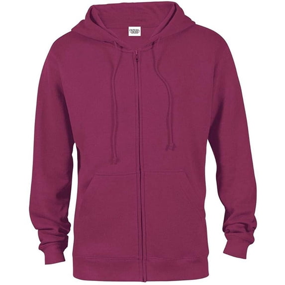Casual Garb Fleece Hoodies for Men Heather Heavyweight Full Zip Hoodie Hooded Sweatshirt Maroon XX-Large