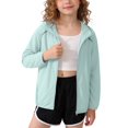 thumbnail image 1 of Casual Girls Full Face Hood Sun Coat Solid Color Comfortable Daily Beach Cycling Lightweight Outdoor Sun Jacket for Kids Size 3T, 1 of 4