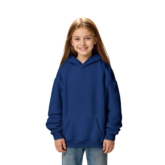 Casual Girls Hoodies & Sweatshirts Comfortable Long Sleeve Hoodless Pullover Ideal for Everyday Wear for Children Ages 3 to 13 Suitable for Fall and Winter Activities