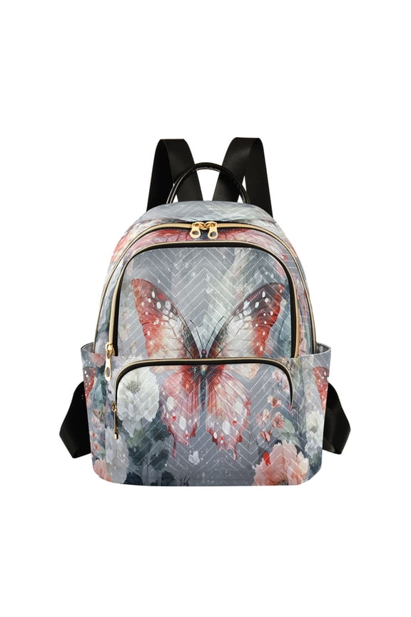 Casual Glowing Butterfly Among Lanterns Backpack for School,College and Travel, Water Resistant Bookbag,