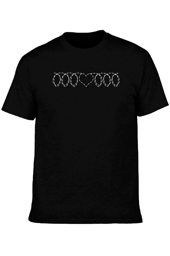 Casual Gothic Punk Barbed Wire Heart Vintage Grunge Y2k Cotton Men's Women's T-Shirt
