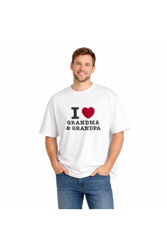 Casual Grandpa Shirt Single Short Sleeve 100% Cotton Bodysuits, I Heart Grandma and Grandpa, 18-24 Months Gift Idea 100% Cotton Graphic Tee