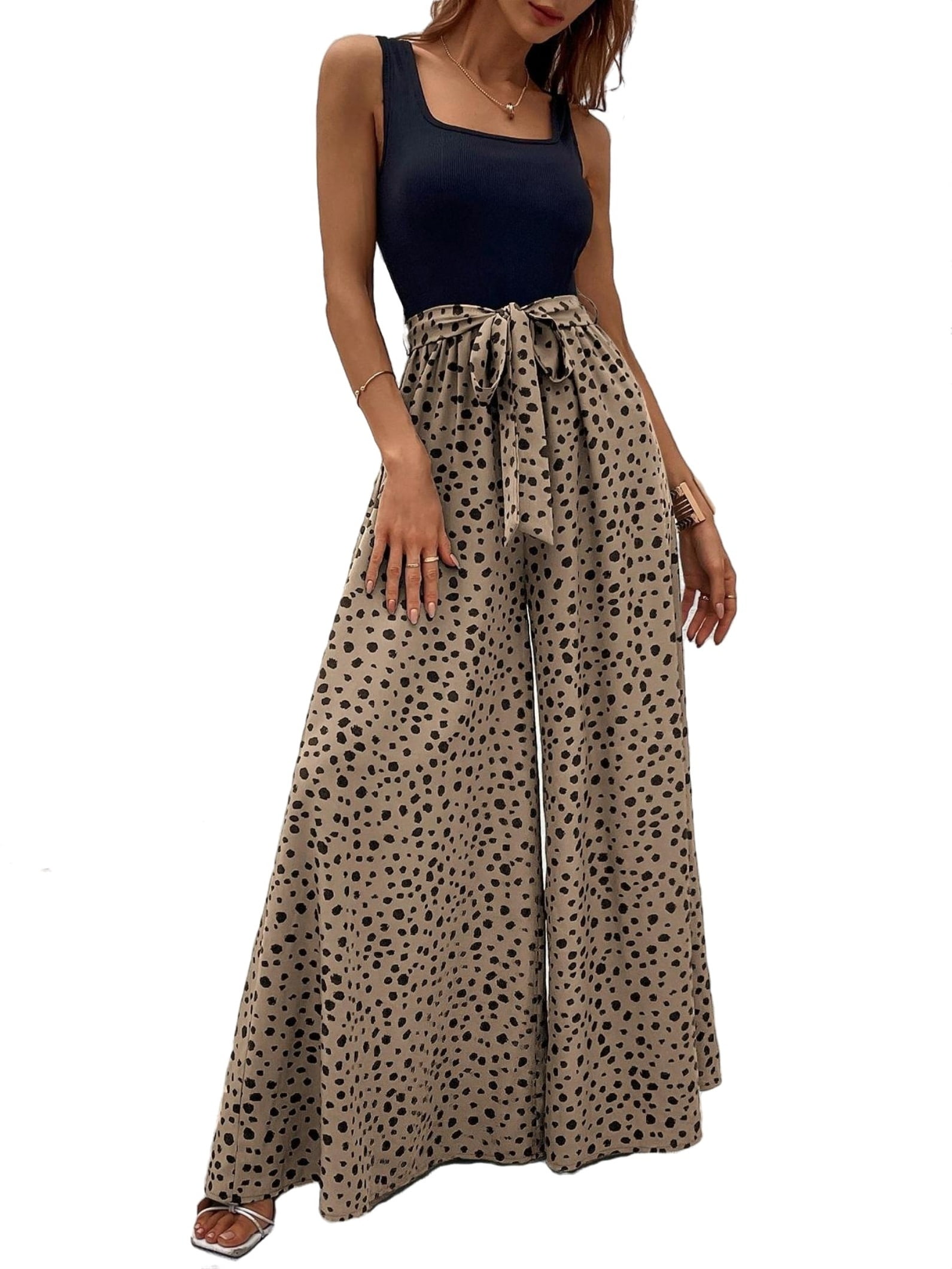 All-Over Print Women's Plunging Neck Jumpsuit main image 0