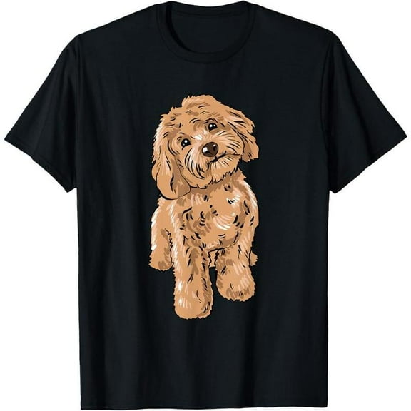 Casual Graphic Tee,Tops Has Cute Cockapoo Dog Illustration,Round Neck Regular Fit T-shirts, Size(S-5XL)