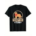 thumbnail image 1 of Casual Graphic Tee,Tops Has"Therapy Dog Team"Text With Therapy Dog Pattern,Round Neck Regular Fit T-shirts, Size(S-5XL), 1 of 5
