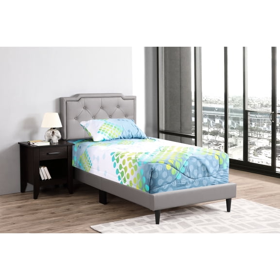 Casual Gray Twin Bed With A Dependable And Solid Build Foam Comfort Bed, Creating Comfortable Sleeping Space Interior Lining