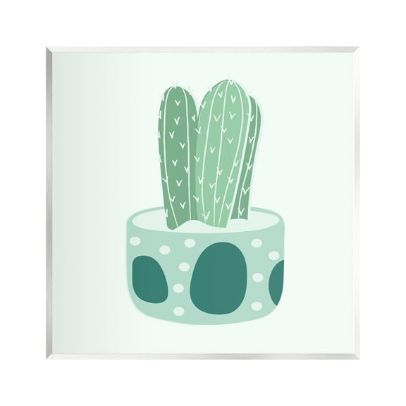 Casual Green Patterned Cactus Botanical & Floral Graphic Art Unframed Art Print Wall Art