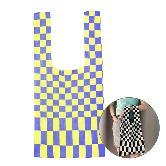Casual Grid Pattern Woven Womens Braid Hand Shoulder Summer Beach Large