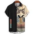 thumbnail image 1 of Casual Hawaiian Shirt Man Japanese Bushido 3d Pattern Shirt Men's Shirts Cartoon Animal Cat 3d Printing Men's Shirt Men Clothing, 1 of 5