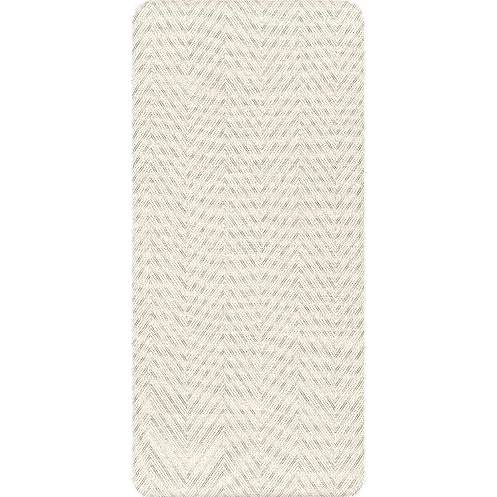 Casual Herringbone Anti Fatigue Kitchen or Laundry Room Beige 20 in. x ...