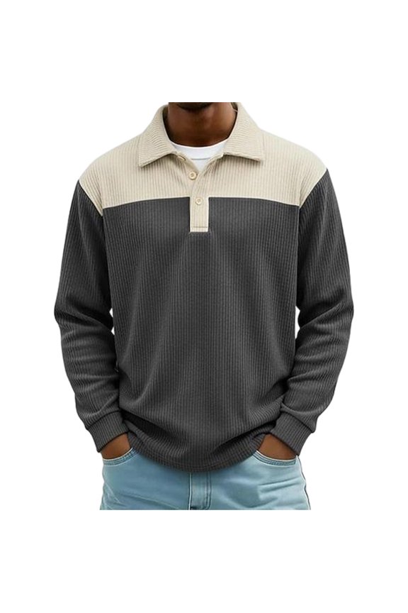 Casual Hip Hop Style Men's Sweatshirt Button up Polo Neck Digital Print Simple Retro Series Cross-Border 3D Sweatshirt