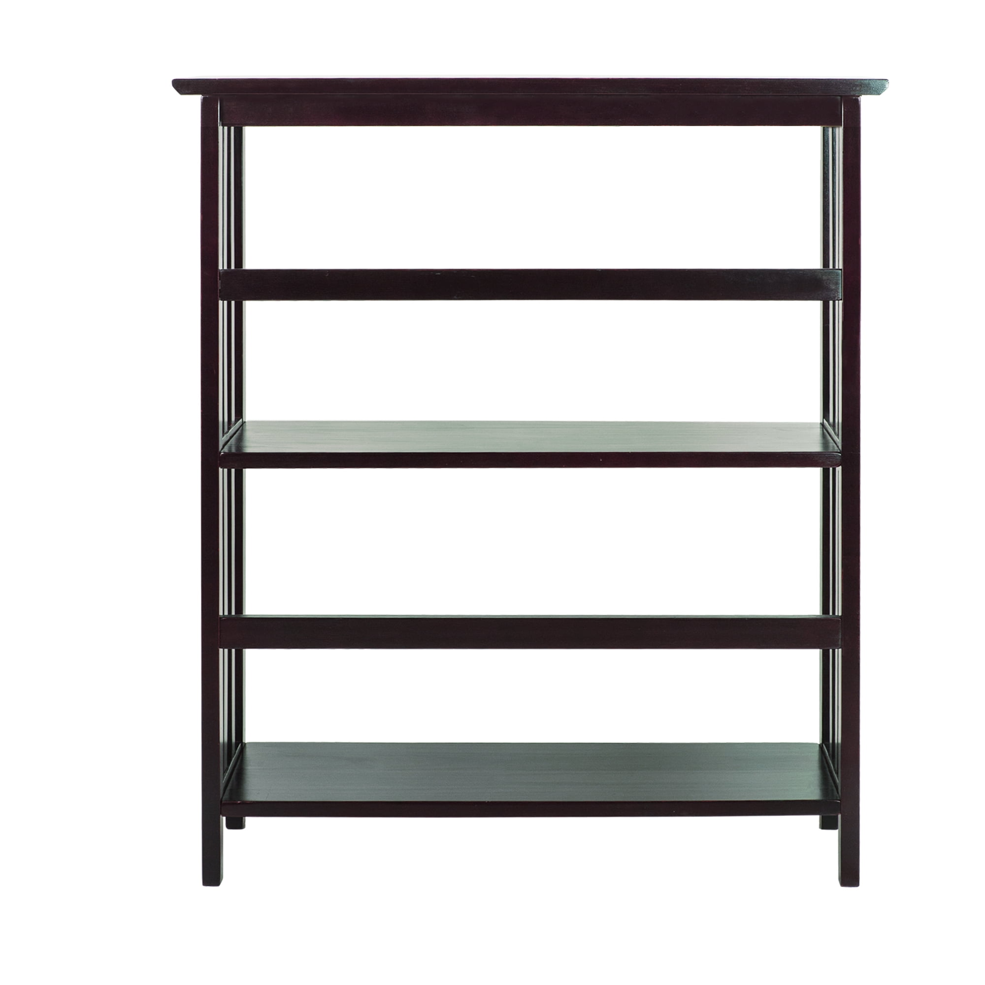Elegant Espresso 3-Tier Mission Style Wooden Shelving Unit