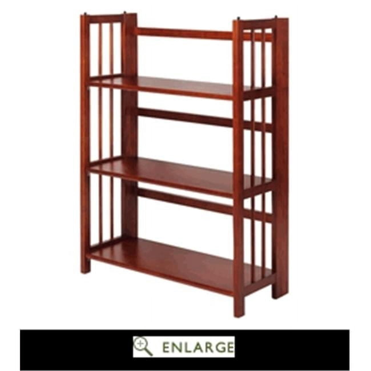 Stackable Book Case Casual Home 27.5 in. 3-Shelf Folding Stackable Bookcase, Mahogany ...