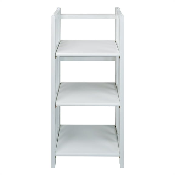 Casual Home 3-Shelf Folding Bookcase 14" Wide-White