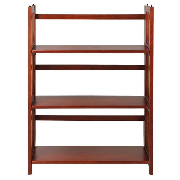 Casual Home 3-Shelf Folding Stackable Bookcase 27.5 Wide - Mahogany