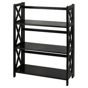 Casual Home Montego 3-Shelf Folding Bookcase -Black