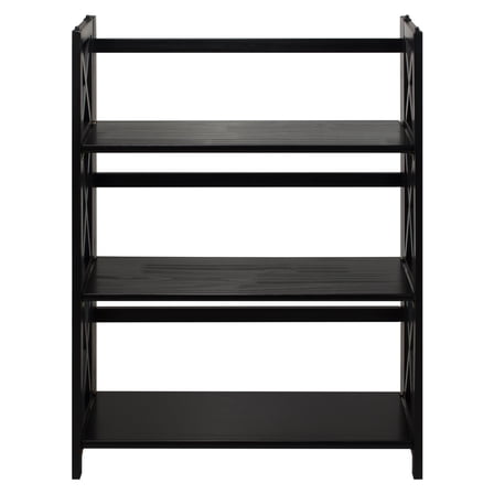 Casual Home Montego 3-Shelf Folding Bookcase -Black