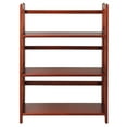 thumbnail image 1 of 3-Shelf Folding Stackable Bookcase 27.5" Wide - Mahogany, 1 of 23