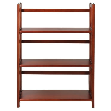Casual Home 330-29 27.5 in. 3-Shelf Folding Stackable Bookcase, Mahogany