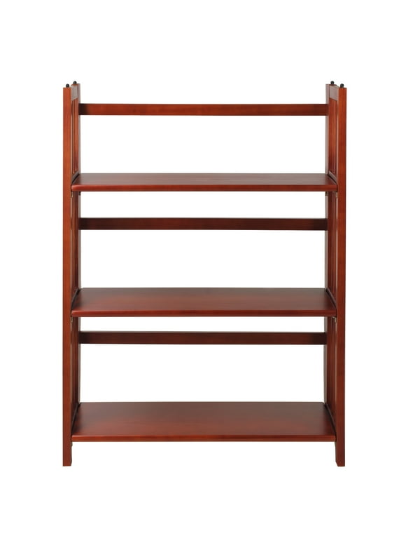 Casual Home 330-29 27.5 in. 3-Shelf Folding Stackable Bookcase, Mahogany