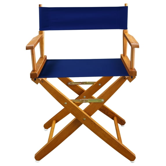 Casual Home Extra-Wide Premium 18" Directors Chair Mission Oak Frame W/Royal Blue Color Cover
