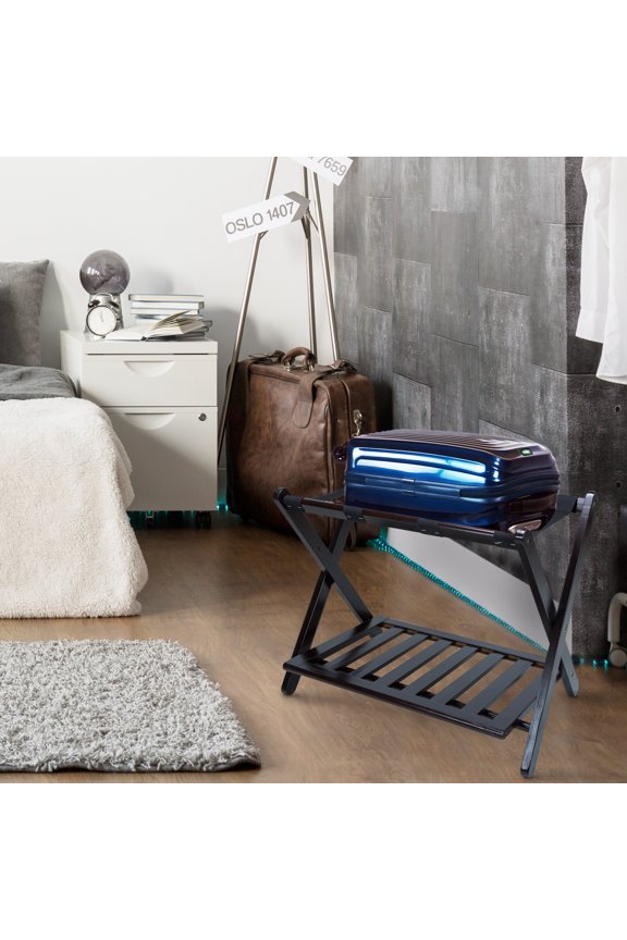 Luggage Rack with Shelf-Espresso