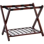Casual Home Luggage Rack with Shelf-Walnut