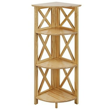 Casual Home Montego 3 Shelf Corner Folding Bookcase with Mantel Top