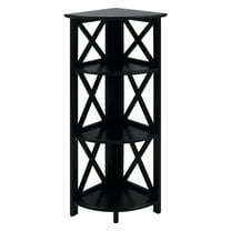 Casual Home Montego 4-Shelf Corner Folding Bookcase-Black