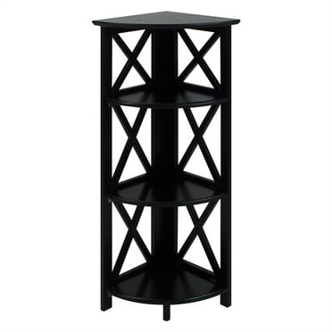 Casual Home Montego 4-Shelf Corner Folding Bookcase-Black