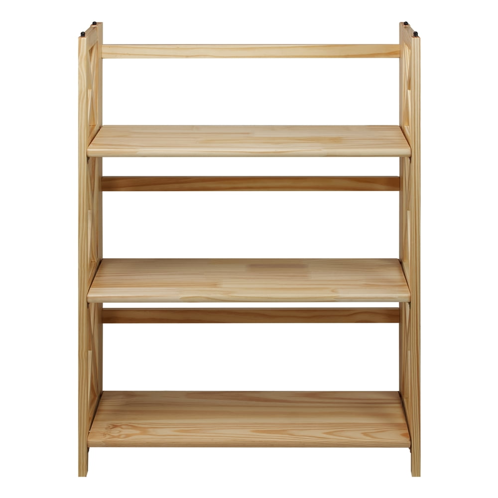 Casual Home Montego 3-Shelf Folding Bookcase-Color:Natural