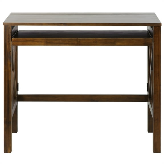 Montego Folding Desk with Pull-Out-Warm Brown